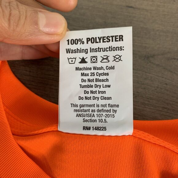 Radians ST11-2POS XL Industrial Safety Shirt Short Sleeve, Orange, Reflective - Picture 12 of 12